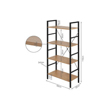 Load image into Gallery viewer, Hikuai 4 Tier Bookshelf - Natural + Black