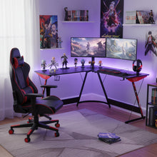 Load image into Gallery viewer, Hunter L-Shaped Gaming Desk - Black