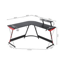 Load image into Gallery viewer, Hunter L-Shaped Gaming Desk - Black