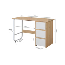 Load image into Gallery viewer, Gavin 120cm Computer Desk with Drawers - Natural + White (0.091m3 - 24.5kg)