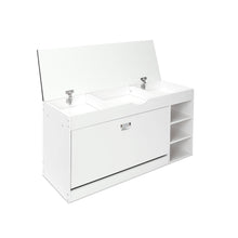 Load image into Gallery viewer, Gannet Shoe Rack Storage Cabinet 3 Layer - White + Black
