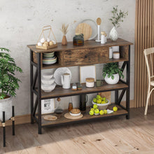 Load image into Gallery viewer, Atlas 1m Console Table with Drawer - Rustic Brown