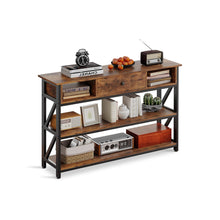 Load image into Gallery viewer, Atlas 1.2m Console Table with Drawer - Rustic Brown