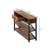 Load image into Gallery viewer, Atlas 1.2m Console Table with Drawer - Rustic Brown