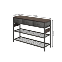 Load image into Gallery viewer, Shrike Console Table with 3 Drawers - Black Walnut