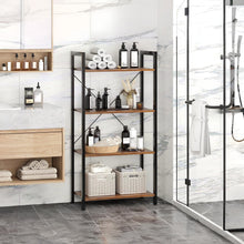 Load image into Gallery viewer, Poroti 4 Tier Bookshelf Storage Shelf - Rustic Brown