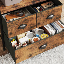 Load image into Gallery viewer, Whitby 4 Tier Storage Shelf with Drawers - Rustic Brown