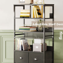 Load image into Gallery viewer, Whitby 4 Tier Storage Shelf with Drawers - Black