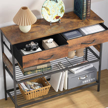 Load image into Gallery viewer, Cuckoo Console Table with 2 Drawers - Rustic Brown
