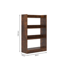 Load image into Gallery viewer, Bulls 80cm 4 Tier Bookshelf - Rustic Brown