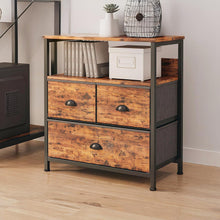 Load image into Gallery viewer, Whitby 2 Tier Storage Shelf with Drawers - Rustic Brown