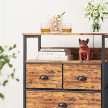 Load image into Gallery viewer, Whitby 2 Tier Storage Shelf with Drawers - Rustic Brown
