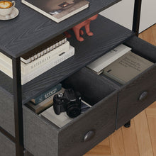 Load image into Gallery viewer, Whitby 2 Tier Storage Shelf with Drawers - Charcoal