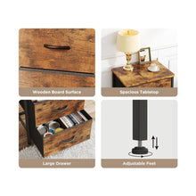 Load image into Gallery viewer, Hailey Bedside Table - Rustic Brown