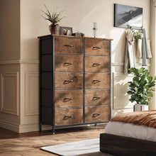 Load image into Gallery viewer, Natalia 10 Drawers Tallboy - Rustic Brown
