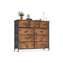 Load image into Gallery viewer, Natalia 10 Drawers Lowboy Chest Dresser - Rustic Brown