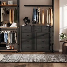 Load image into Gallery viewer, Natalia 10 Drawers Lowboy Chest Dresser - Dark Grey