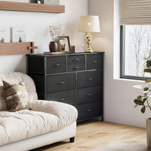 Load image into Gallery viewer, Natalia 10 Drawers Lowboy Chest Dresser - Dark Grey