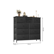 Load image into Gallery viewer, Natalia 10 Drawers Lowboy Chest Dresser - Dark Grey