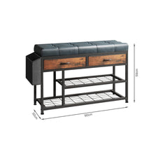 Load image into Gallery viewer, Plover Shoe Rack with Storage Bag - Rustic Brown + Blue