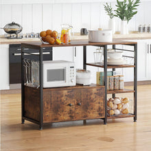 Load image into Gallery viewer, Toko Kitchen Storage Cabinet Shelf Microwave Stand - Rustic Brown