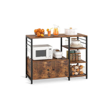 Load image into Gallery viewer, Toko Kitchen Storage Cabinet Shelf Microwave Stand - Rustic Brown