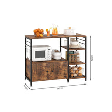 Load image into Gallery viewer, Toko Kitchen Storage Cabinet Shelf Microwave Stand - Rustic Brown