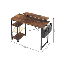 Load image into Gallery viewer, Logan 100cm Computer Desk with Storage Bag - Rustic Brown