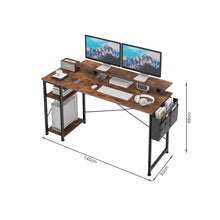 Load image into Gallery viewer, Logan 140cm Computer Desk with Storage Bag - Rustic Brown