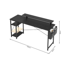 Load image into Gallery viewer, Logan 160cm Computer Desk with Storage Bag - Black