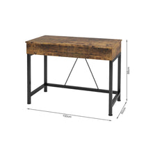 Load image into Gallery viewer, Brooks 100cm Computer Desk with 2 Drawers - Rustic Brown