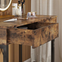 Load image into Gallery viewer, Brooks 100cm Computer Desk with 2 Drawers - Rustic Brown