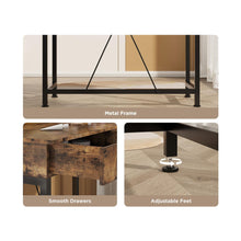 Load image into Gallery viewer, Brooks 100cm Computer Desk with 2 Drawers - Rustic Brown