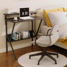 Load image into Gallery viewer, Parker Computer Desk with Adjustable Monitor Stand - Black
