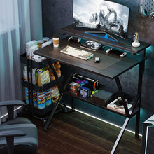 Load image into Gallery viewer, Parker Computer Desk with Adjustable Monitor Stand - Black