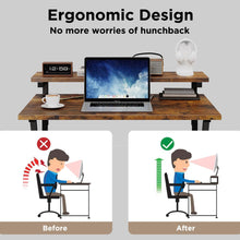 Load image into Gallery viewer, Parker Computer Desk with Adjustable Monitor Stand - Rustic Brown