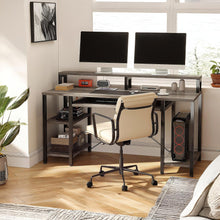 Load image into Gallery viewer, Tyler 120cm Computer Desk with Bookshelf - Grey Oak