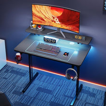 Load image into Gallery viewer, Tucker 80cm LED Gaming Desk - Carbon Black