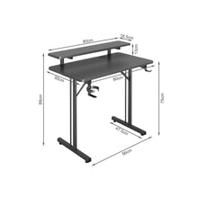 Load image into Gallery viewer, Tucker 80cm LED Gaming Desk - Carbon Black