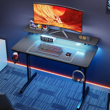 Load image into Gallery viewer, Tucker 100cm LED Gaming Desk - Carbon Black