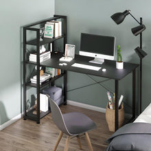 Load image into Gallery viewer, Kevin 120cm Computer Desk with Bookshelf - Black (0.063m3 - 16.5kg)