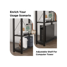 Load image into Gallery viewer, Kevin 120cm Computer Desk with Bookshelf - Black (0.063m3 - 16.5kg)