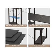 Load image into Gallery viewer, Kevin 140cm Computer Desk with Bookshelf - Black
