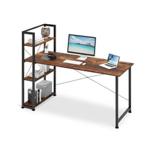 Load image into Gallery viewer, Kevin 160cm Computer Desk with Bookshelf - Rustic Brown
