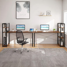 Load image into Gallery viewer, Kevin 160cm Computer Desk with Bookshelf - Rustic Brown