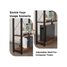 Load image into Gallery viewer, Kevin 160cm Computer Desk with Bookshelf - Rustic Brown
