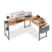 Load image into Gallery viewer, Felix Computer Corner Desk with Storage Bag - Rustic Brown