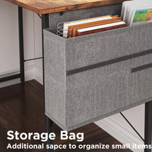 Load image into Gallery viewer, Felix Computer Corner Desk with Storage Bag - Rustic Brown