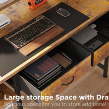 Load image into Gallery viewer, Emilio 138cm Computer Desk with 2 Drawers - Rustic Brown (0.081m3 - 22.8kg)