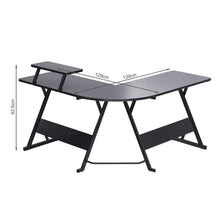 Load image into Gallery viewer, Grant Gaming Corner Desk with Monitor Stand - Carbon Black